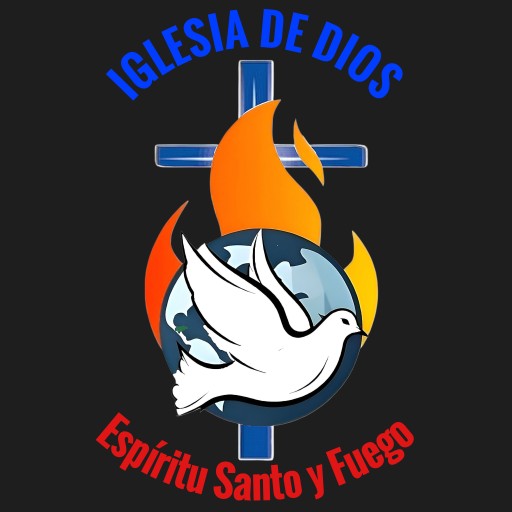 imagen tamaño 512x512 que simboliza a la iglesia cristiana, evangelica, de Dios, con Espiritu Santo y Fuego que rodean el simbolo